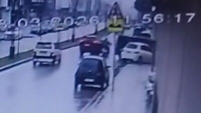 Bursa’nın İnegöl ilçesinde meydana gelen kazada cip ile çarpışan motosikletin