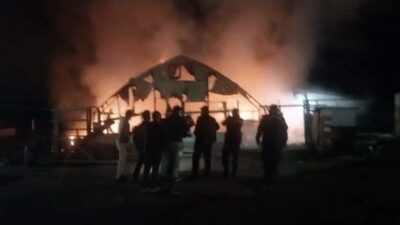 Bursa’nın İnegöl ilçesinde bulunan bir çiftlikte çıkan yangında 250 tavuk,