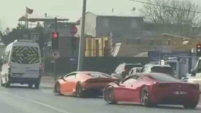 Bursa’da trafik kurallarını hiçe sayarak tehlikeli şekilde araç kullanan Lamborghini