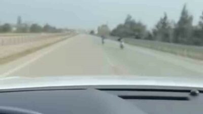 Bursa’da karayolunda kaydedilen görüntüler trafikteki tehlikeyi bir kez daha gözler