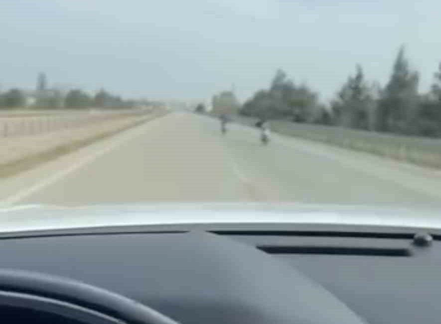 Bursa’da karayolunda kaydedilen görüntüler trafikteki tehlikeyi bir kez daha gözler