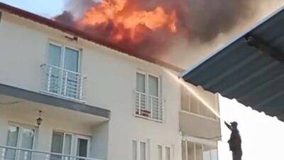 Bursa’nın İznik ilçesinde meydana gelen olayda, bir evin bacasında başlayan
