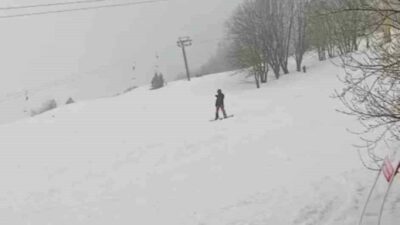 Uludağ’da mart ayının son haftasında etkili olan kar yağışı ve