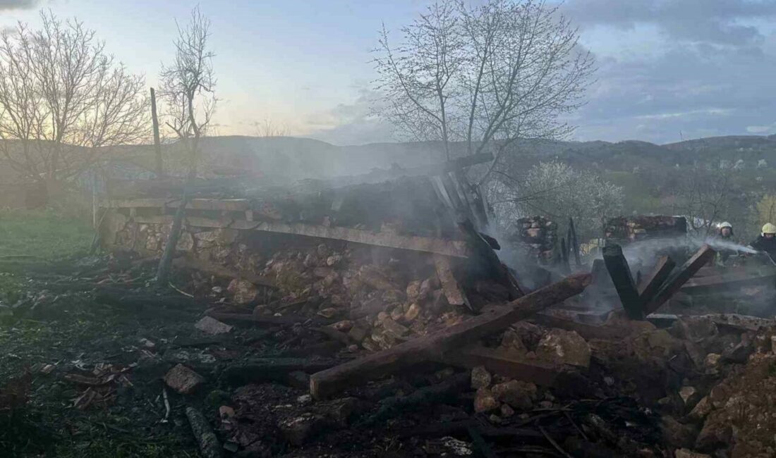Bursa’nın İnegöl ilçesinde çıkan yangında 2 katlı ev küle döndü.
