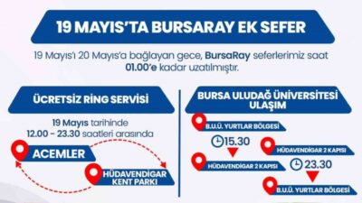Bursa Büyükşehir Belediyesi, vatandaşların tören ve kutlamalara kolaylıkla ulaşabilmesi amacıyla