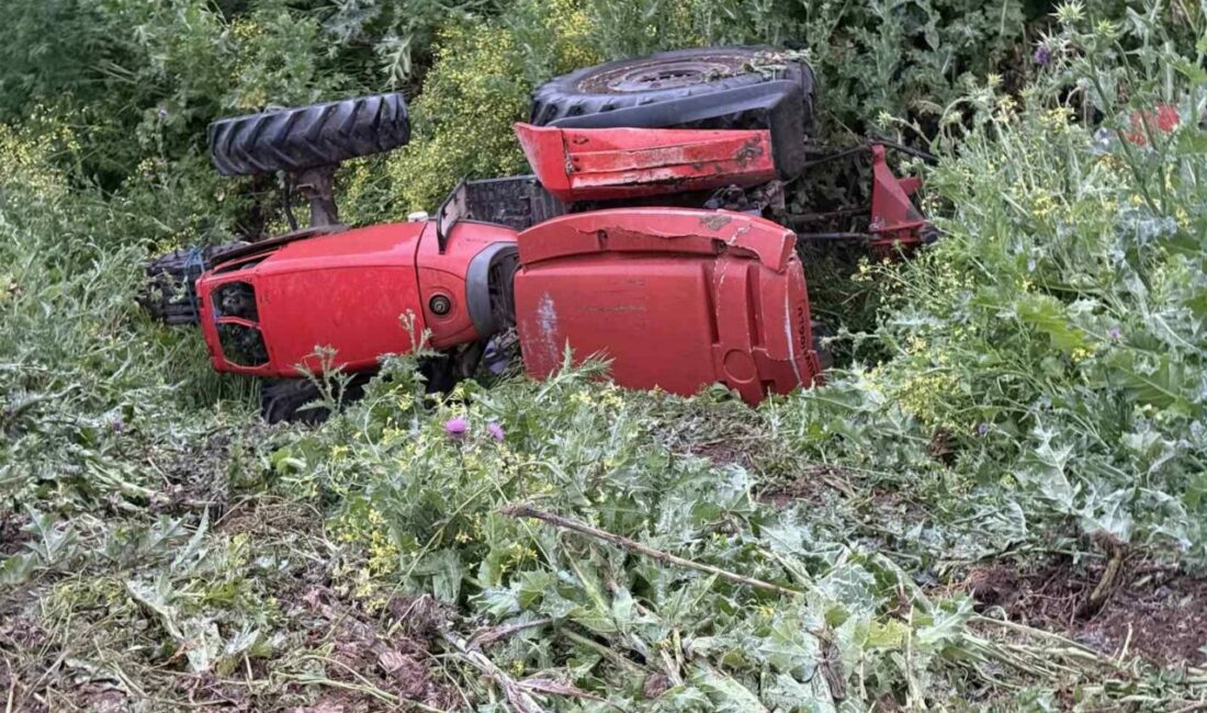 Bursa’da traktörün şarampole devrilmesi sonucu meydana gelen kazada sürücü hayatını