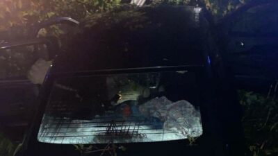 Bursa’nın İnegöl ilçesinde kontrolden çıkarak tarlaya uçan otomobildeki 4 kişi