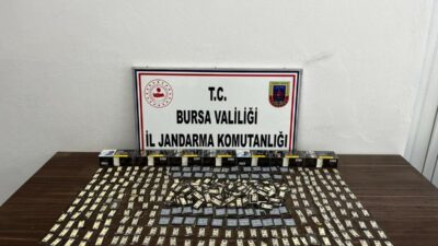 Bursa’da jandarma ekiplerince kaçak tütün ve tütün mamulleri ticaretinin önlenmesine