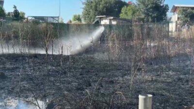 Bursa’da otluk alanda çıkan yangın, itfaiye ekiplerinin zamanında müdahalesiyle büyümeden