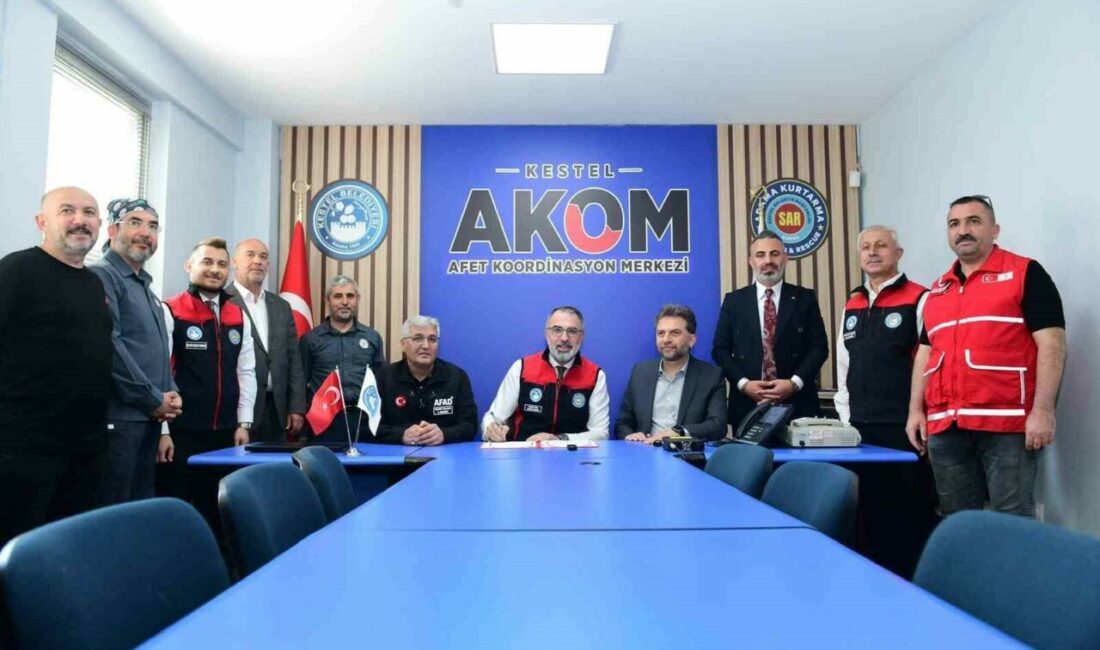 Kestel’de arama kurtarma kapasitesini artıracak imza Bursa’da afetlere hazırlık çalışmalarını güçlendirmek amacıyla Kestel Belediyesi, AFAD ve