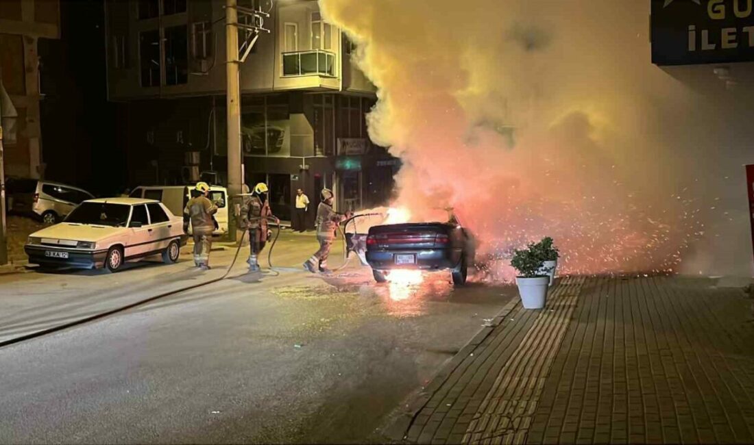 Bursa’da seyir halindeyken bir anda alev alan otomobil kullanılamaz hale