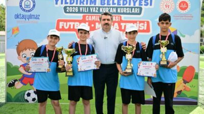 Yıldırım Belediyesi’nin katkılarıyla düzenlenen ’Yaz Kur’an Kursları Camiler Arası Futbol