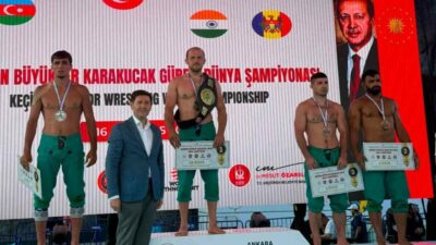 Bursa Büyükşehir Belediyespor güreşçisi Fazlı Eryılmaz, Ankara’da gerçekleştirilen Keçiören Büyükler