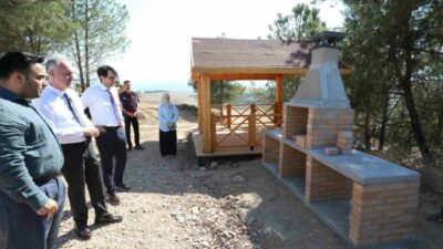 İnegöl’ün kuzey girişinde yapımı devam eden Millet Bahçesi projesinde üst