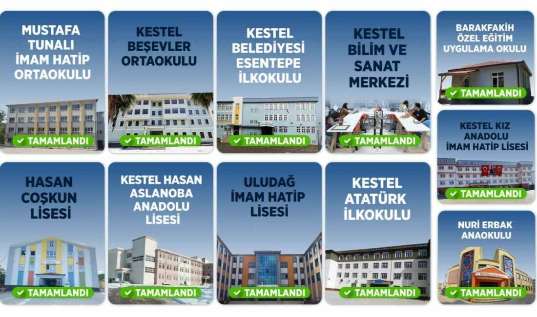 Kestel Belediyesi’nin okullarda bakım mesaisi Kestel Belediyesi, 2026-2027 eğitim öğretim yılı öncesinde ilçe genelindeki okullarda