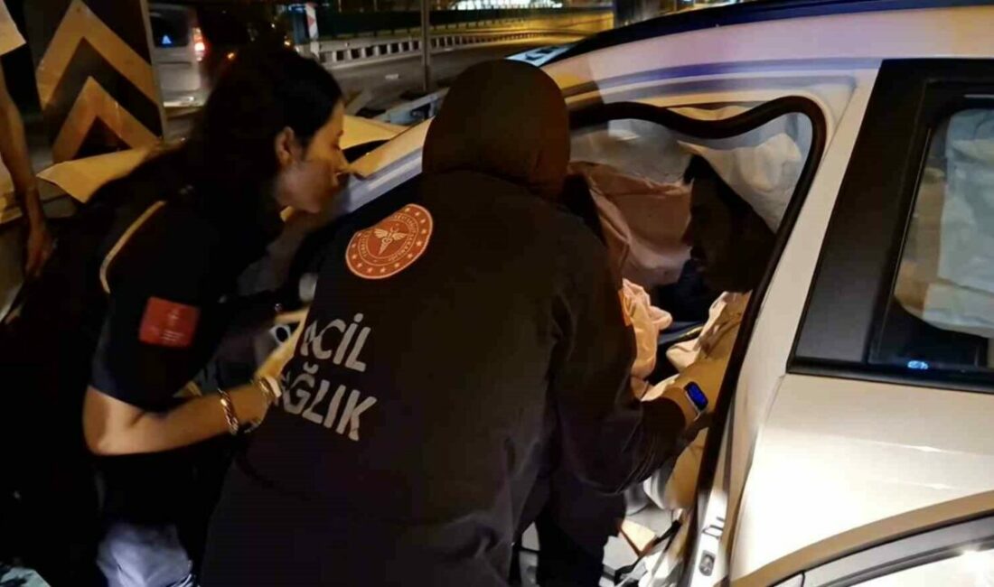 Otomobiliyle direğe çarpan sürücünün can pazarı Bursa’da yol seçimi yaparken geciken sürücü direğe çarparak yaralandı. Direksiyonda