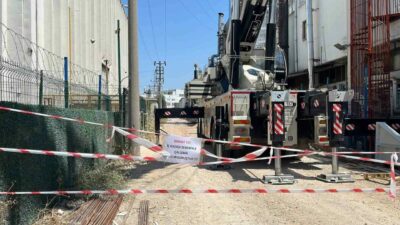 Bursa’da yüksek gerilim hattına 5 metre uzaklıkta çalışma yapan inşaat