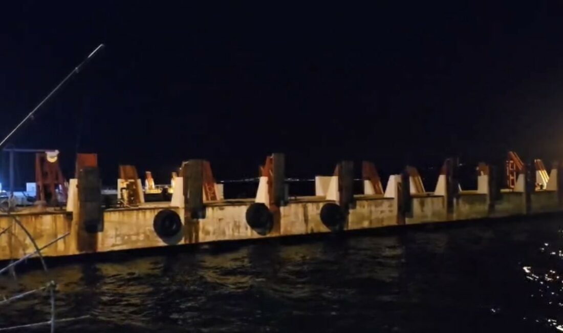 İstanbul-Mudanya seferini yapan İDO’ya ait deniz otobüsü, Mudanya İskelesi’ne yanaştığı