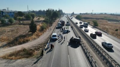 Bursa’da seyir halindeki tırdan yakıt dökülmesi üzerine ortalık adeta savaş