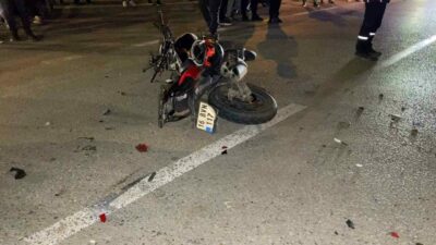 Bursa’nın İnegöl ilçesinde meydana gelen trafik kazasında kamyonet ile motosiklet
