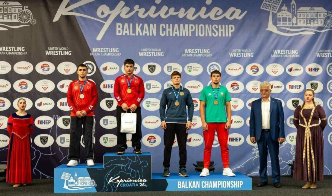 Yıldırım Belediyespor Kulübü’nün genç güreşçileri, Hırvatistan’da düzenlenen U17 Balkan Güreş